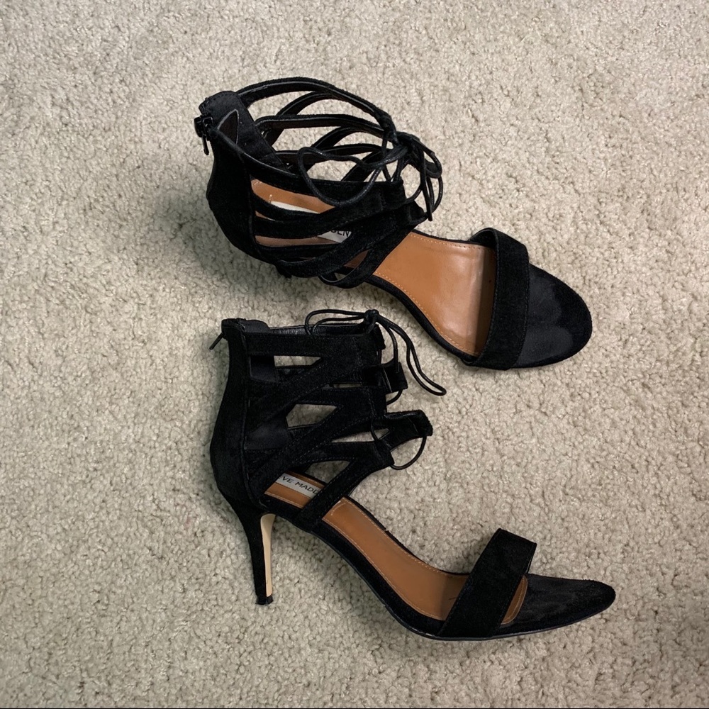 Black tie up Steve Madden heels